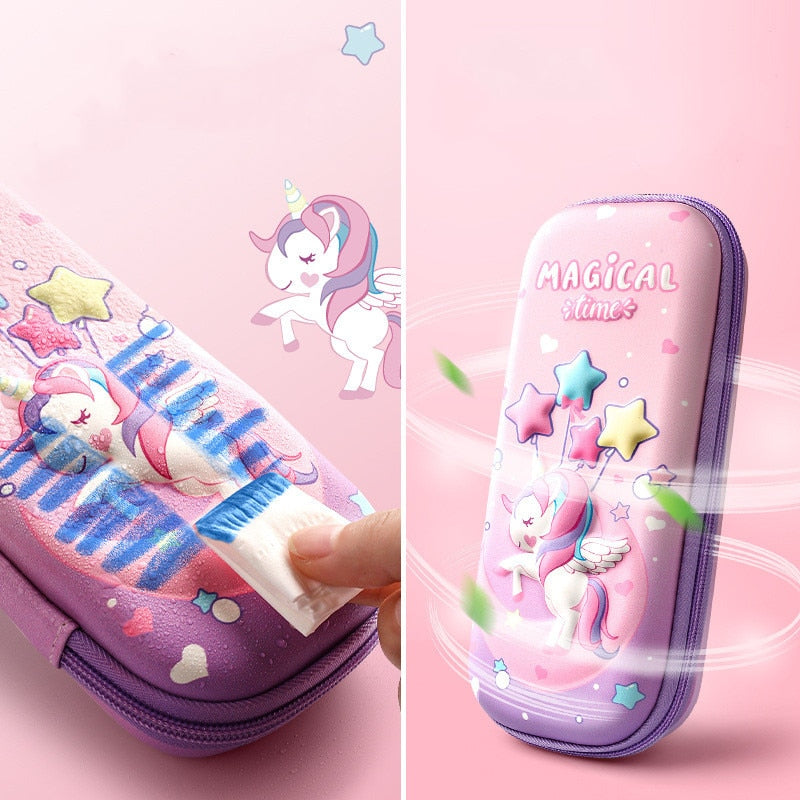 3D Unicorn EVA cute pencil box School student