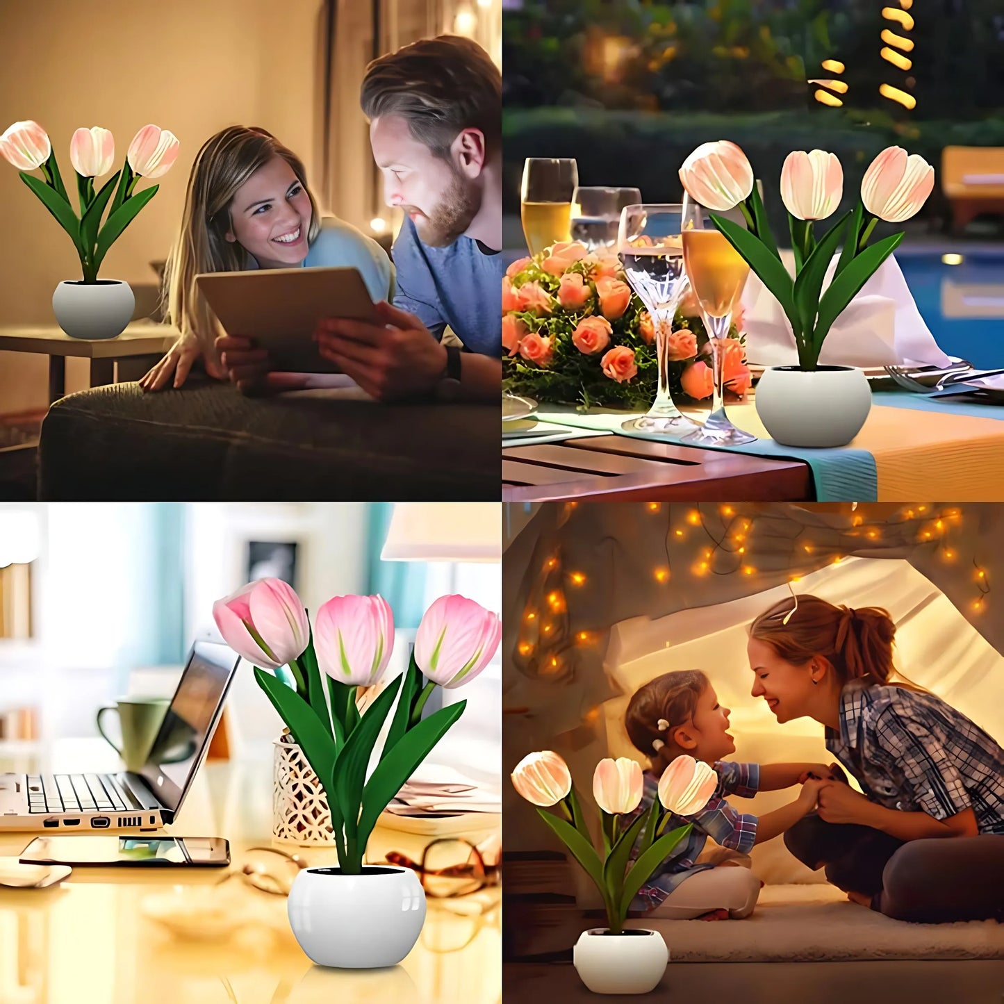 LED Tulip Night Light Simulation Flower Table