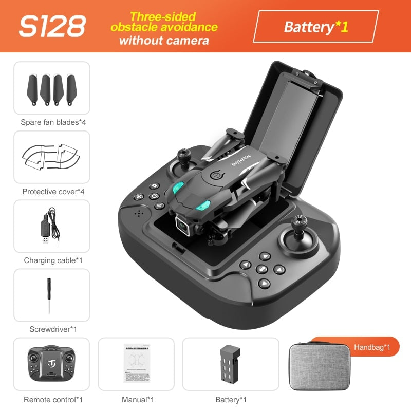 S128 Mini Drone Aerial Camera Automatic Return 4K HD Professional Three Sided Obstacle Air Pressure Fixed Altitude Aircraft Toy