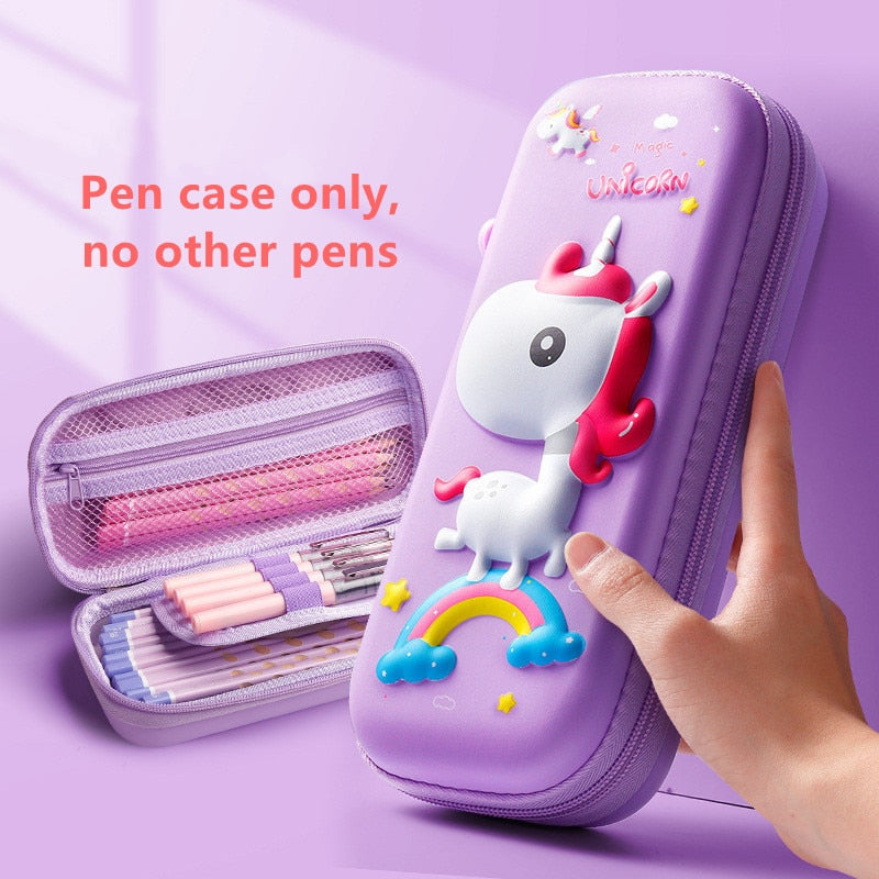 3D Unicorn EVA cute pencil box School student