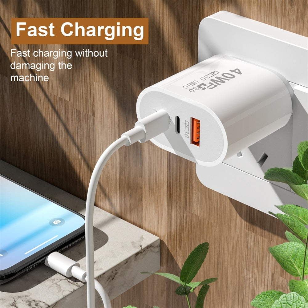 Olaf USB C Charger 60W Fast Charging Charger 3Ports Type C