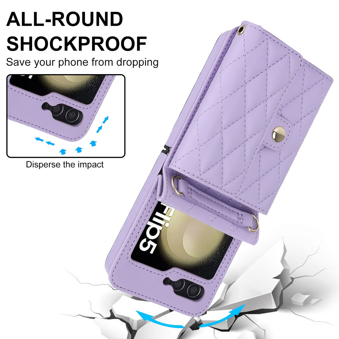 Crossbody Bag Fashion Leather Phone Case For Samsung Galaxy Z Flip 5 4 3