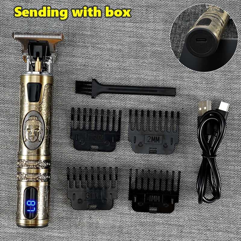 Vintage T9 Electric Hair Clipper Hair Cutting Machine Professional Men's Electric Shaver Rechargeable Barber trimmer for men USB