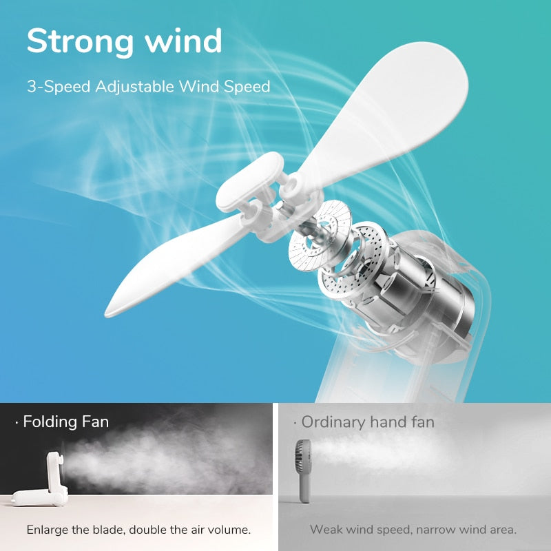 Fan Mini Handheld Fan USB 4800mAh Recharge Hand Held Small Pocket