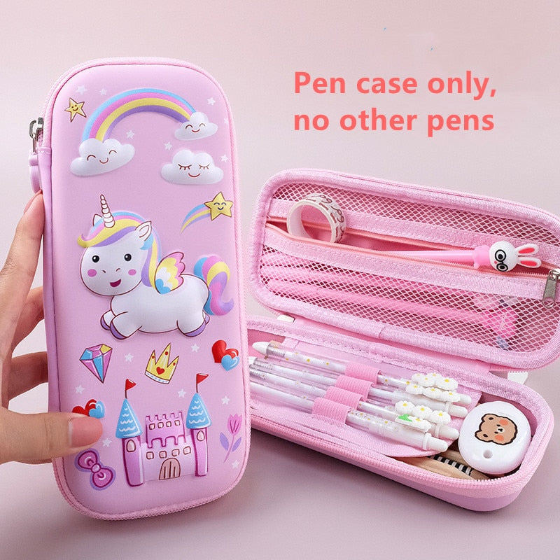 3D Unicorn EVA cute pencil box School student