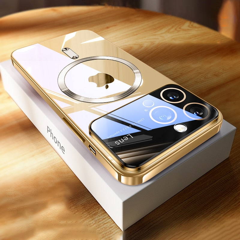 Luxury Plating Magsafe Wireless Charge Case For iPhone