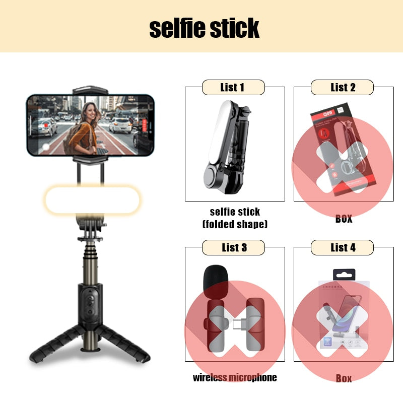 Selfie Stick Tripod Handheld Gimbal Stabilizer