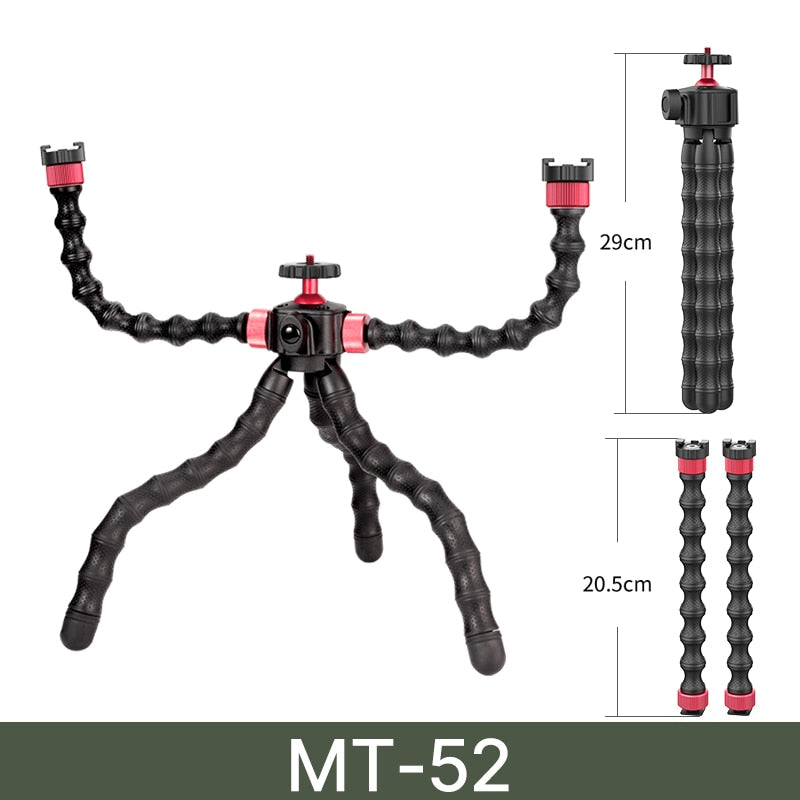 Ulanzi MT-11 Octopus Flexible Tripod For Phone SLR DSLR Gopro Camera Tripod Extend 1/4'' Screw With Ballhead ColdShoe Phone Clip