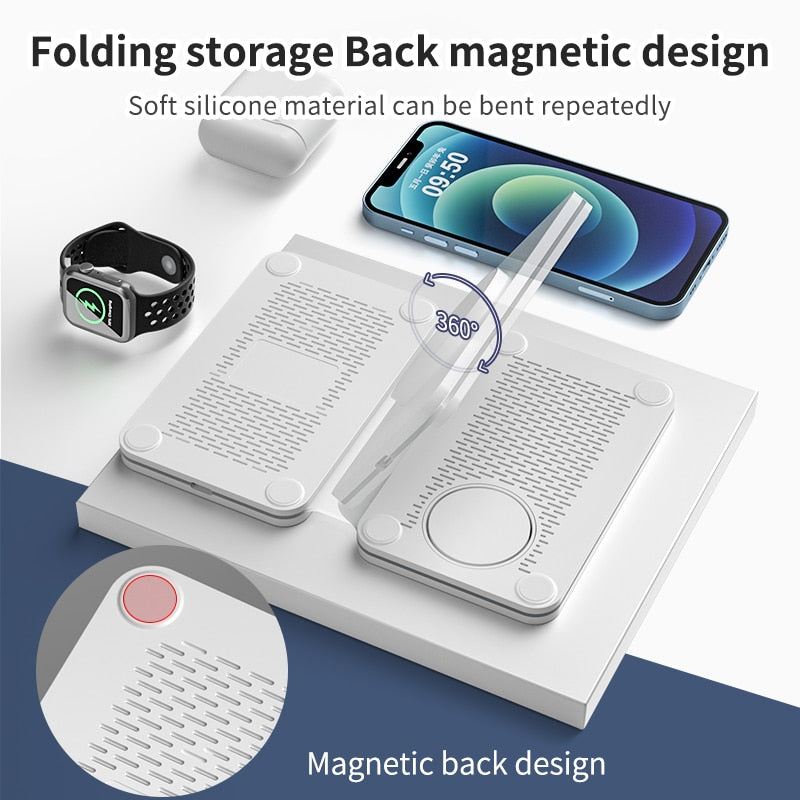 Foldable Magnetic Wireless Charger Stand For iPhone