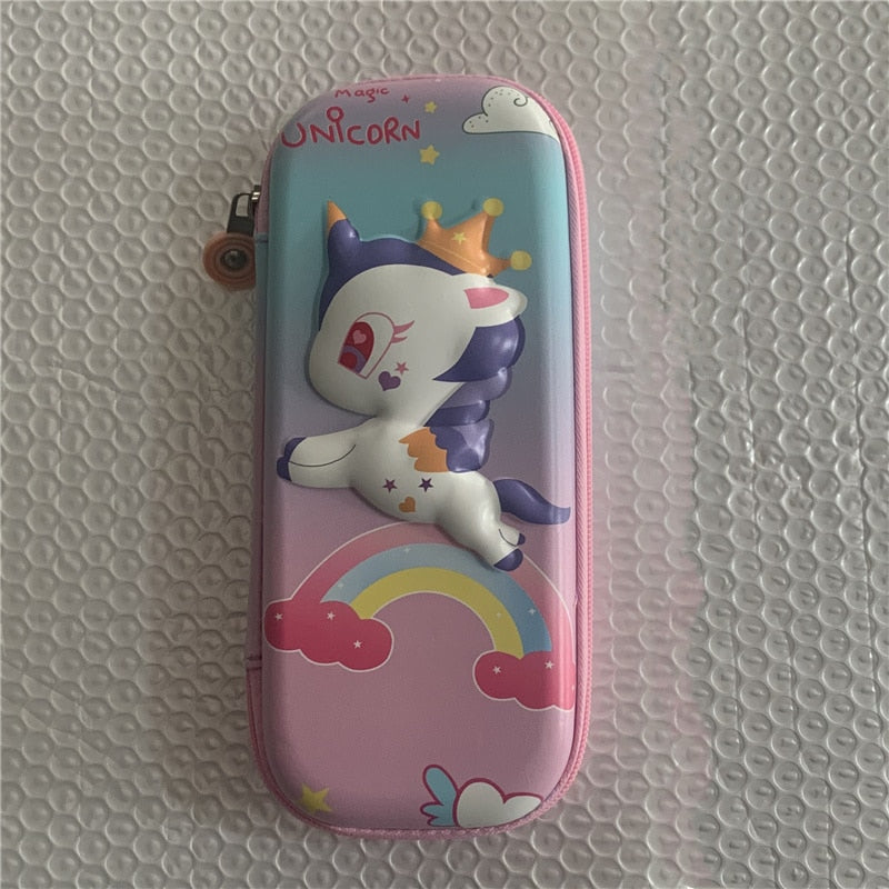 3D Unicorn EVA cute pencil box School student