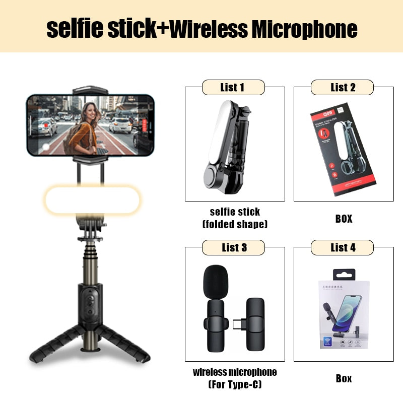 Selfie Stick Tripod Handheld Gimbal Stabilizer