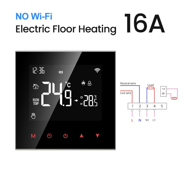 WiFi Smart Thermostat, Electric Floor Heating Water/Gas Boiler Temperature Remote Controller for Google Home