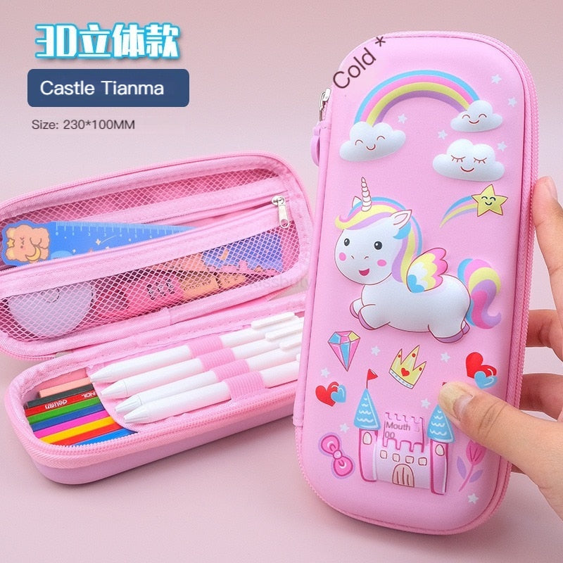 3D EVA Large Capacity Pencil Case Pen Holder Cute Cartoon