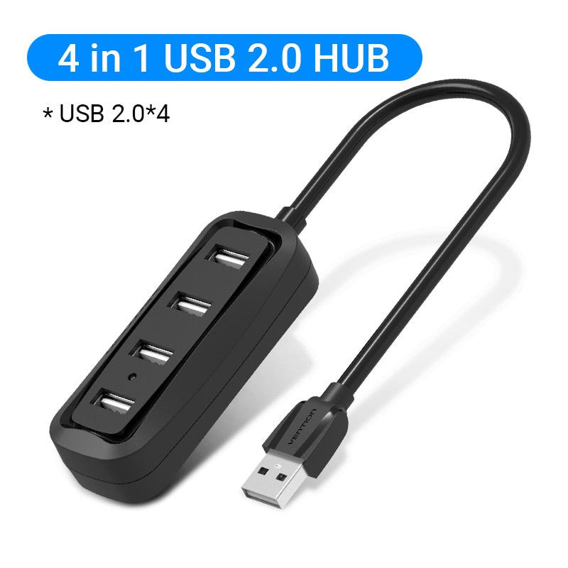 Vention USB Hub 3.0 Multi USB Splitter 4 USB Port 3.0 2.0 with Micro Charge Power for Lenovo Xiaomi Macbook Pro PC Hub C USB 3 0