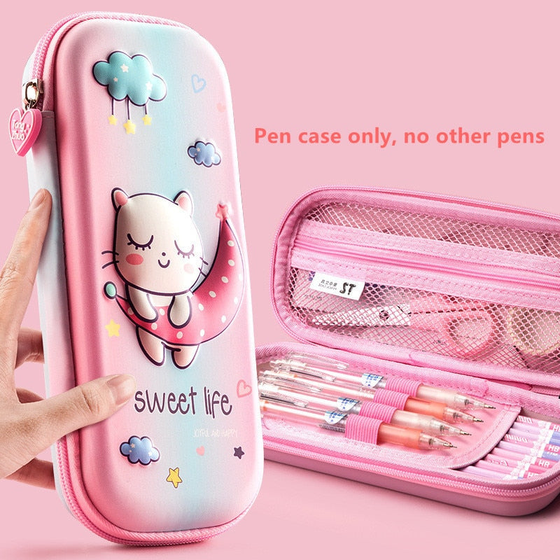 3D Unicorn EVA cute pencil box School student