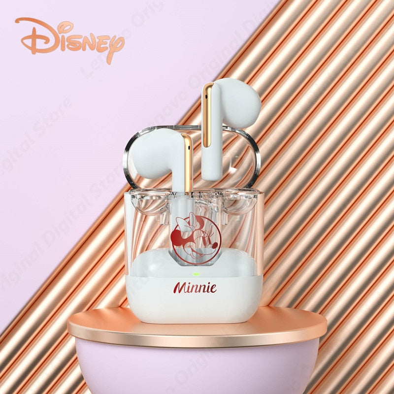 Disney Wireless Headphones TWS Bluetooth 5.3 Earphones With Mic Binaural Calls Sports Music In-Ear Running Earbuds Waterproof