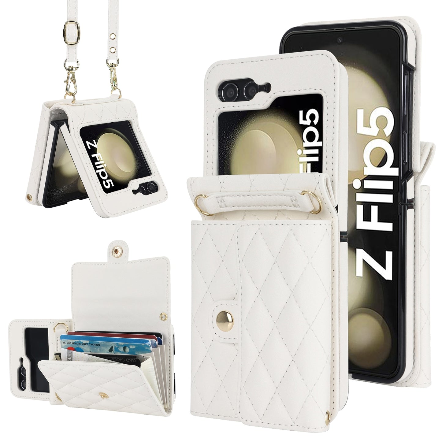 Crossbody Bag Fashion Leather Phone Case For Samsung Galaxy Z Flip 5 4 3