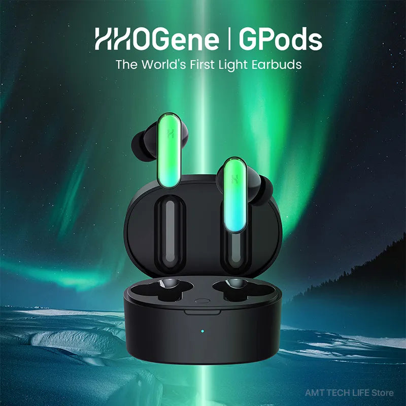 HHOGene GPods With Light Control Bluetooth 5.2 Wireless Earbuds