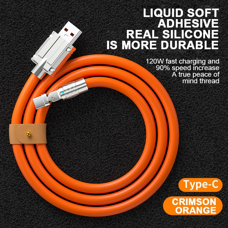 Type-c USB C 180 Degree Rotating Liquid Silicone Rubber Mobile Phone Fast Charger Usb Cable