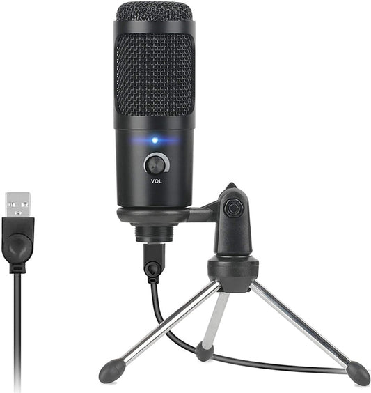 Microfono da studio professionale Usb Wired Condenser Karaoke Mic Microfoni per computer Supporto antiurto + cavo per PC Notebook