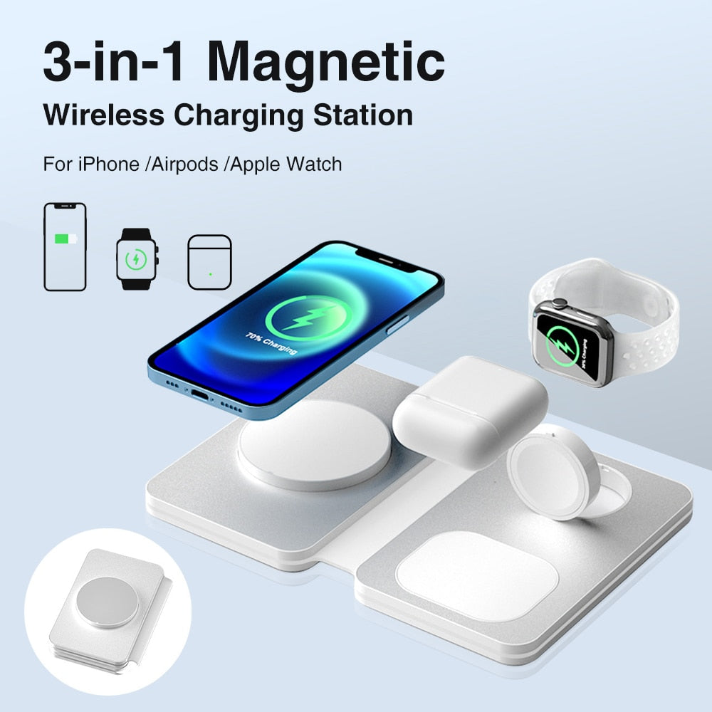 Foldable Magnetic Wireless Charger Stand For iPhone