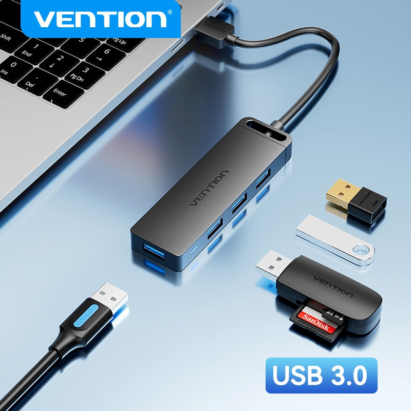 Vention USB Hub 3.0 Multi USB Splitter 4 USB Port 3.0 2.0 with Micro Charge Power for Lenovo Xiaomi Macbook Pro PC Hub C USB 3 0