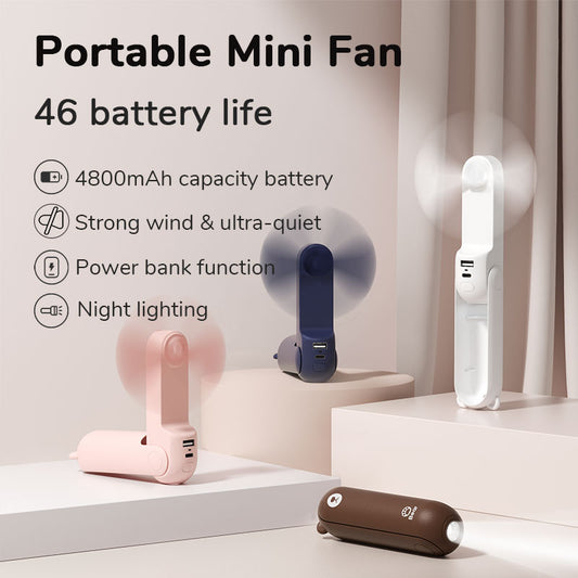 Fan Mini Handheld Fan USB 4800mAh Recharge Hand Held Small Pocket