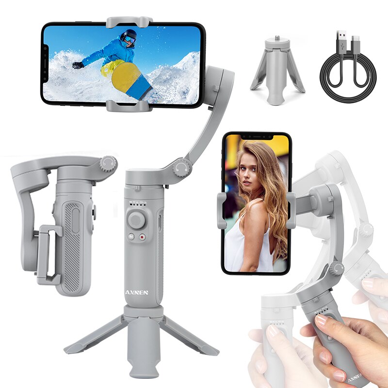 Gimbal Stabilizer for Smartphone Foldable Handheld Phone Video Record Vlog Anti-Shake Stabilizer for iPhone Android