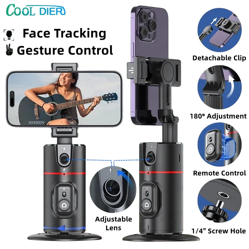 COOL DIER  New 360 Rotation Gimbal Stabilizer Desktop AI Automatic Tracking